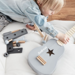 Kids Concept 1000147 Kinder Holz Gitarre Grau von BellasTraum mit Name personalisiert